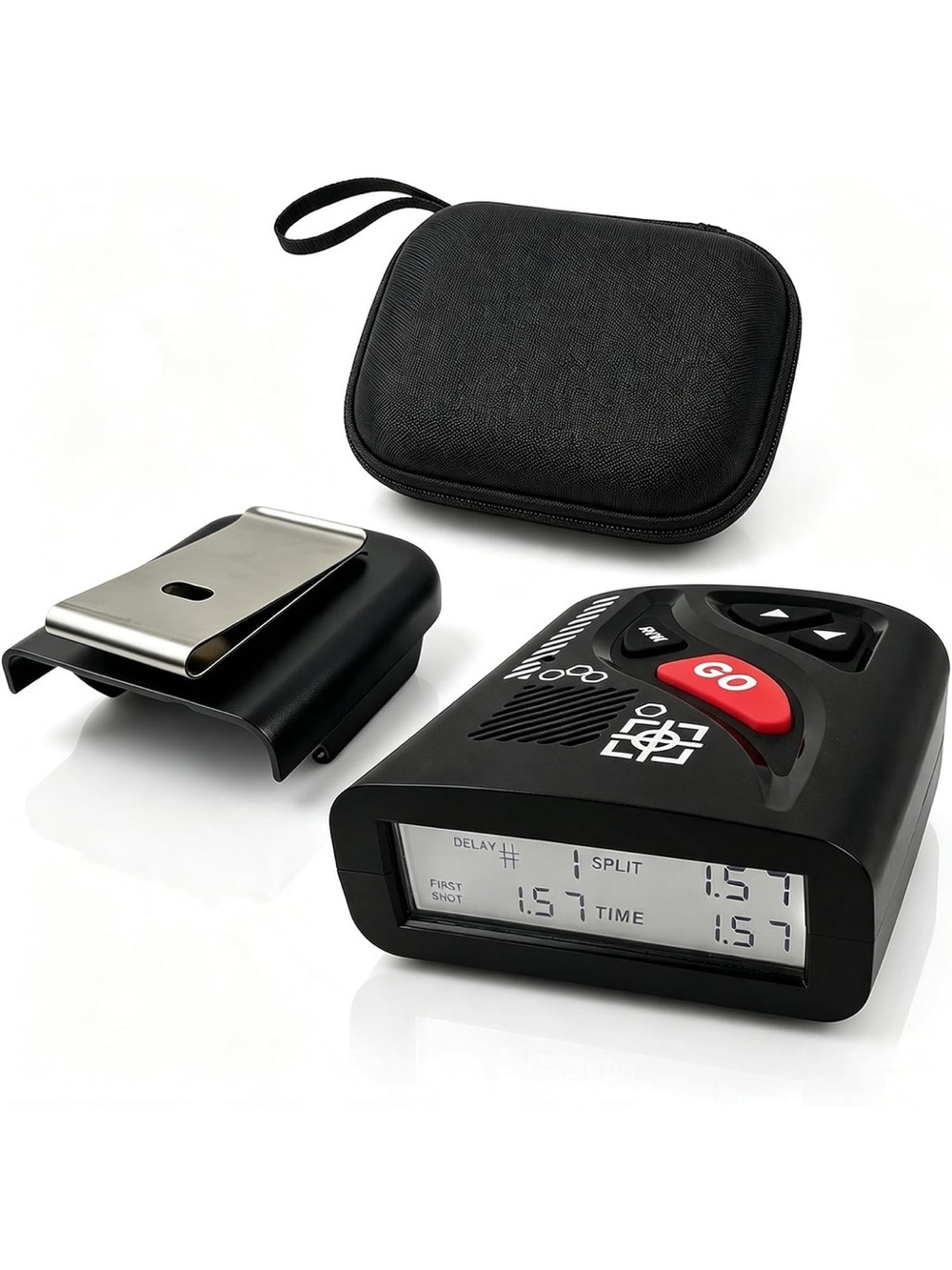 NEW DosFirst Competition Shot Timer Black with Belt Clip & Carrying Case
